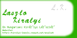 laszlo kiralyi business card